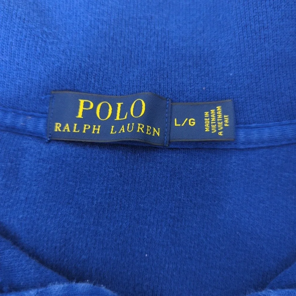 Polo Ralph Lauren Sweater Mens Size Large Royal Blue Long Sleeve 100% Cotton 151